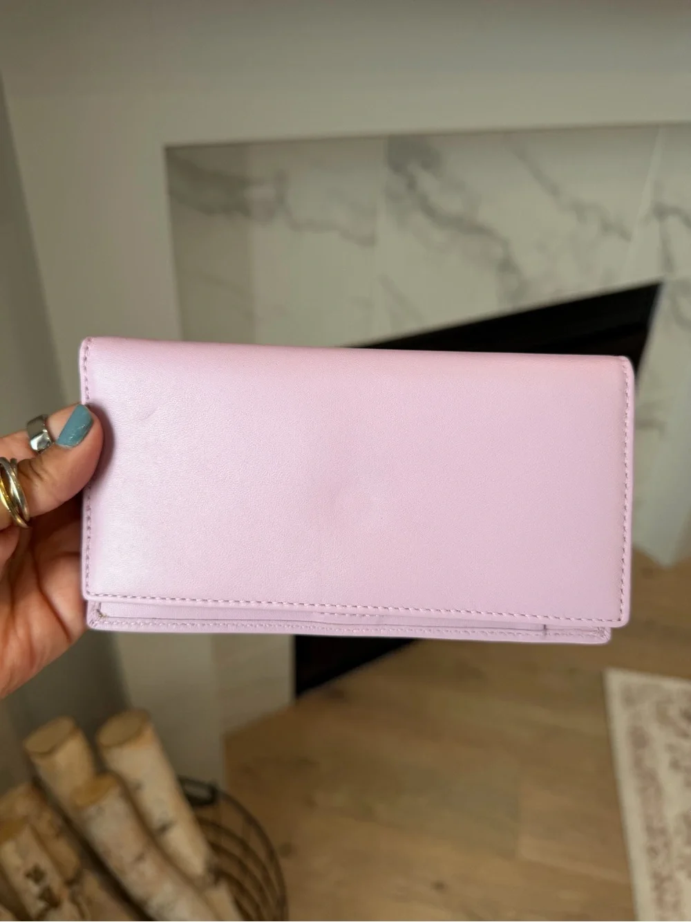 Coach lavender  Leather Check book Wallet